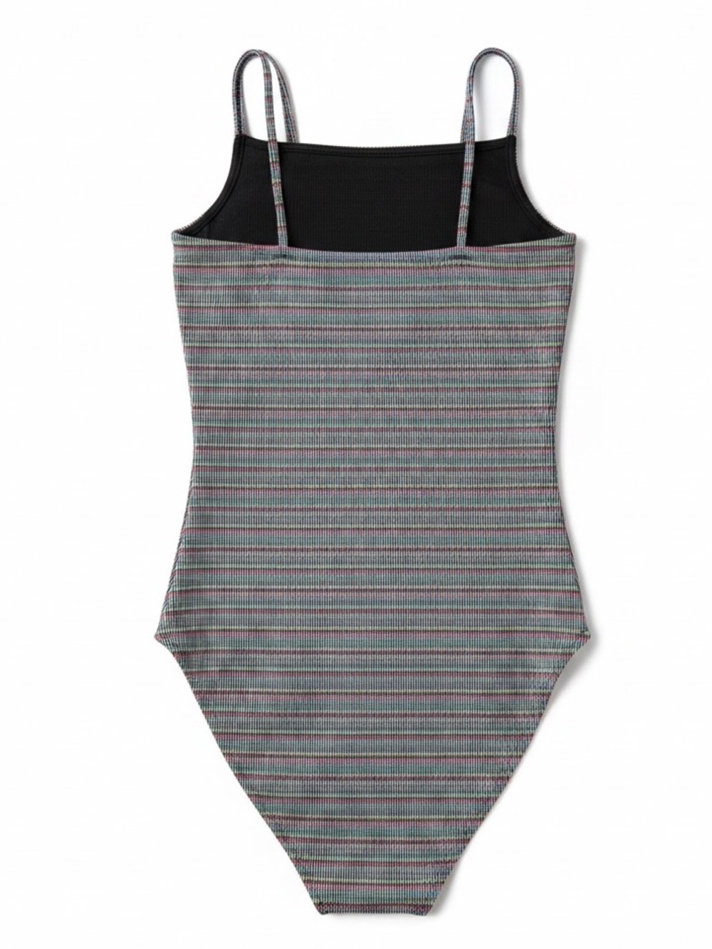 TOPSHOP Metallic Multicolor Stripe Bodysuit Tank Top/Cami US Size 0 - Picture 4 of 7